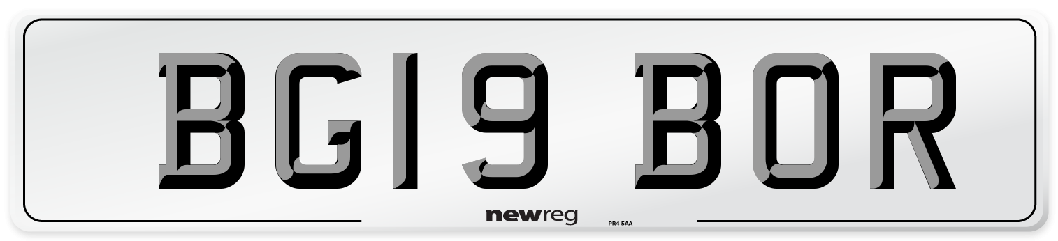 BG19 BOR Number Plate from New Reg
